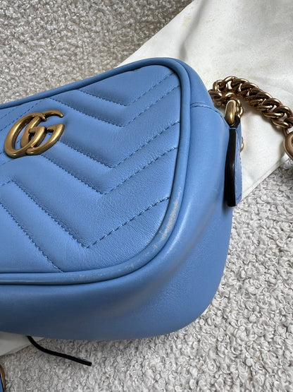 Gucci GG Blue Marmont Mini Shoulder Bag (RRP £1,360)