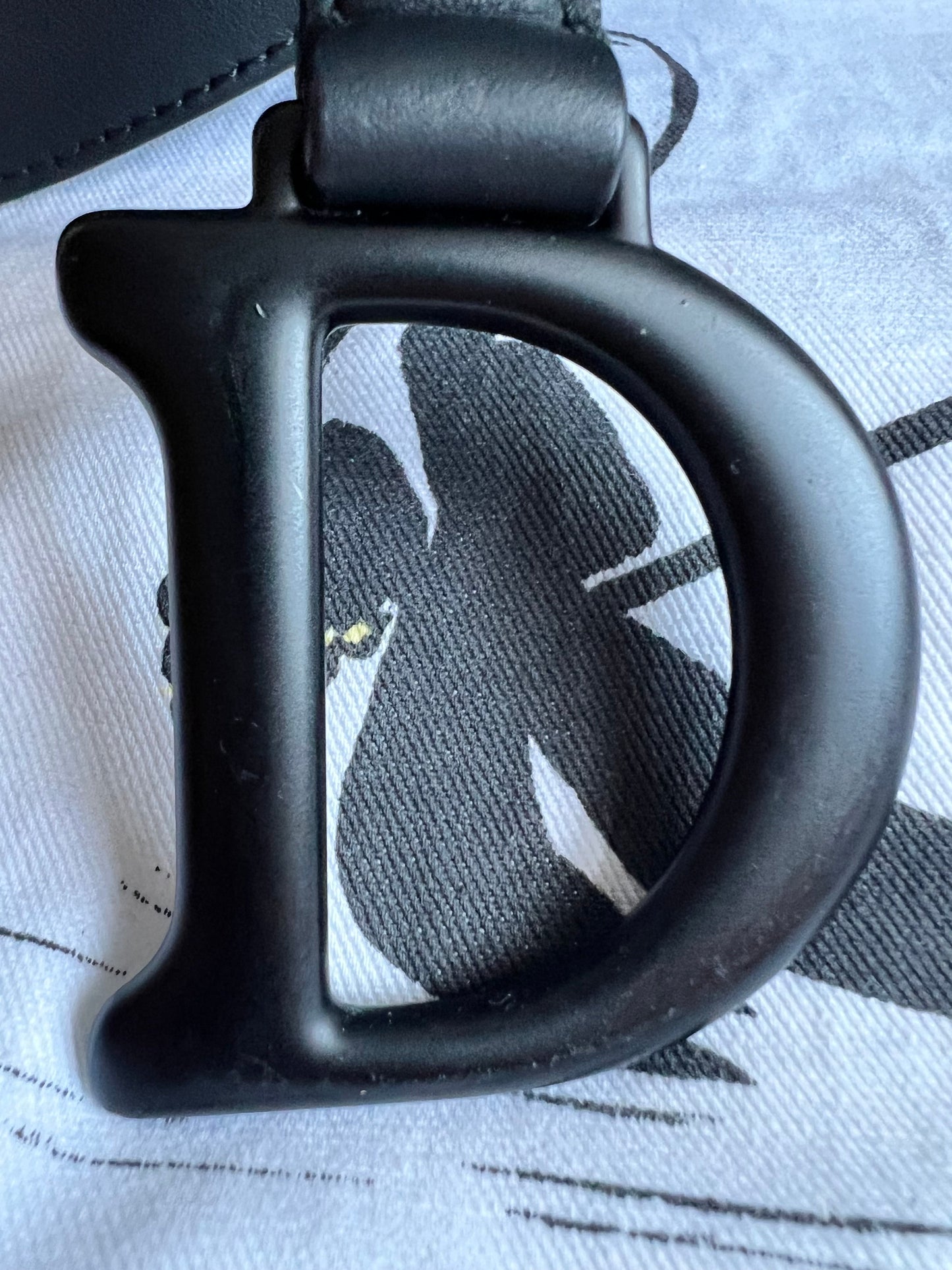 Christian Dior Black Ultra Matte Saddle Bag with Strap
