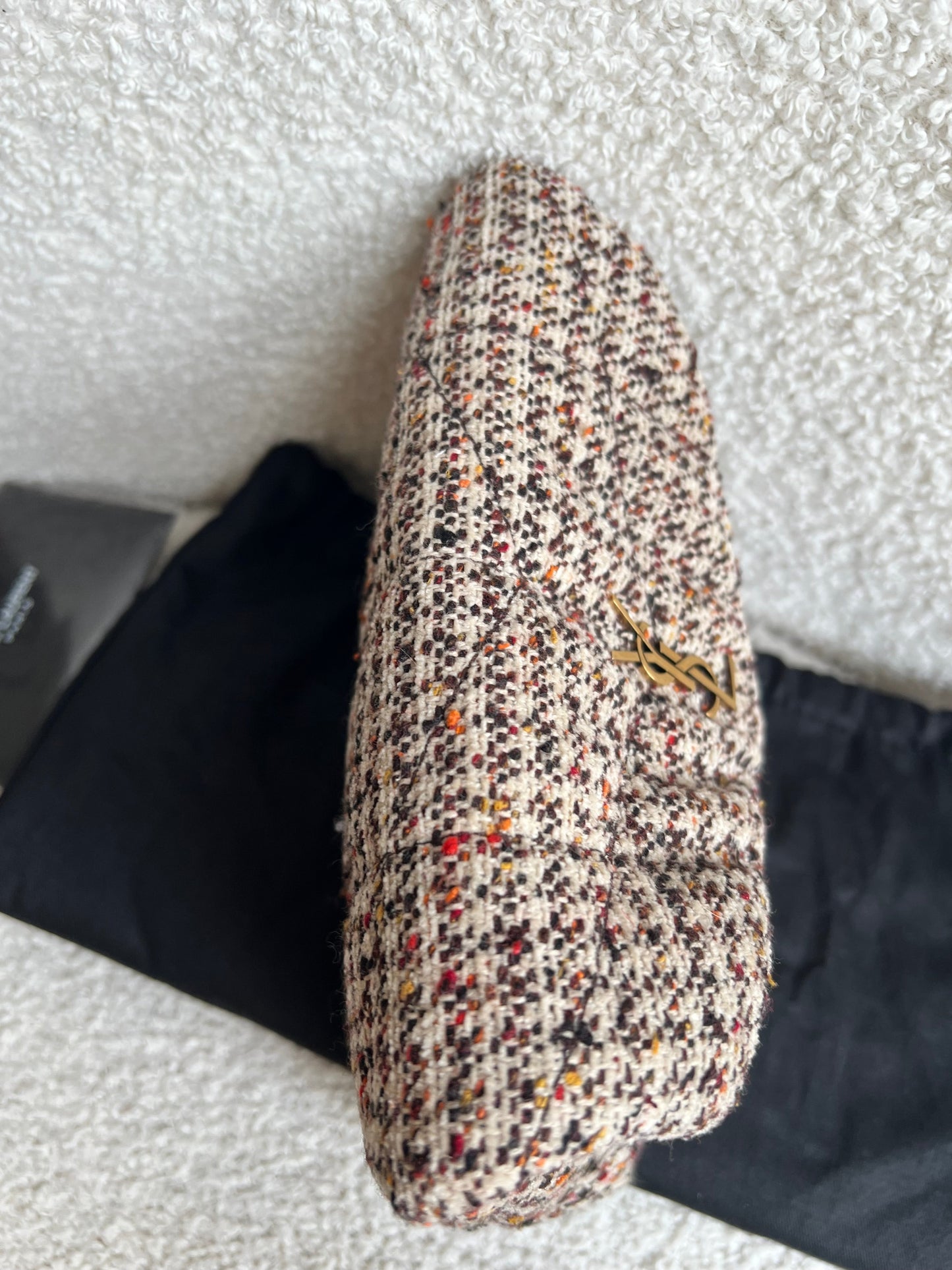 Yves Saint Laurent (YSL) Puffer Clutch Pouch in Tweed (RRP £710)