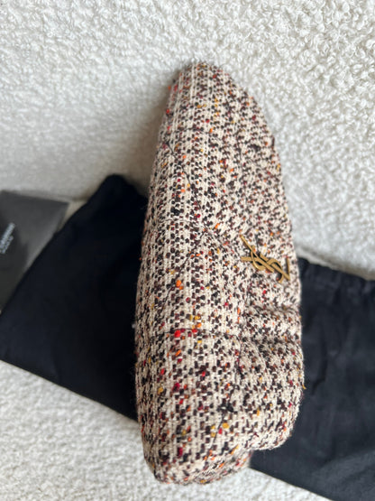 Yves Saint Laurent (YSL) Puffer Clutch Pouch in Tweed (RRP £710)