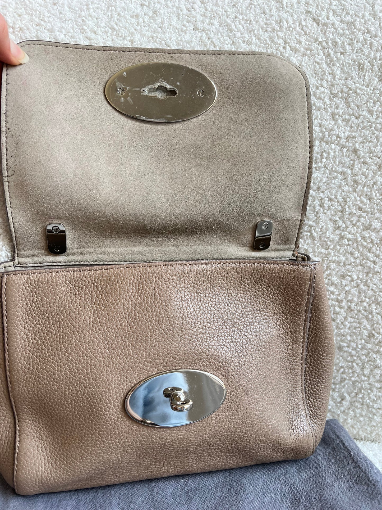 Mulberry Mushroom Grey Regular Lily with Silver Hardware (RRP £995)