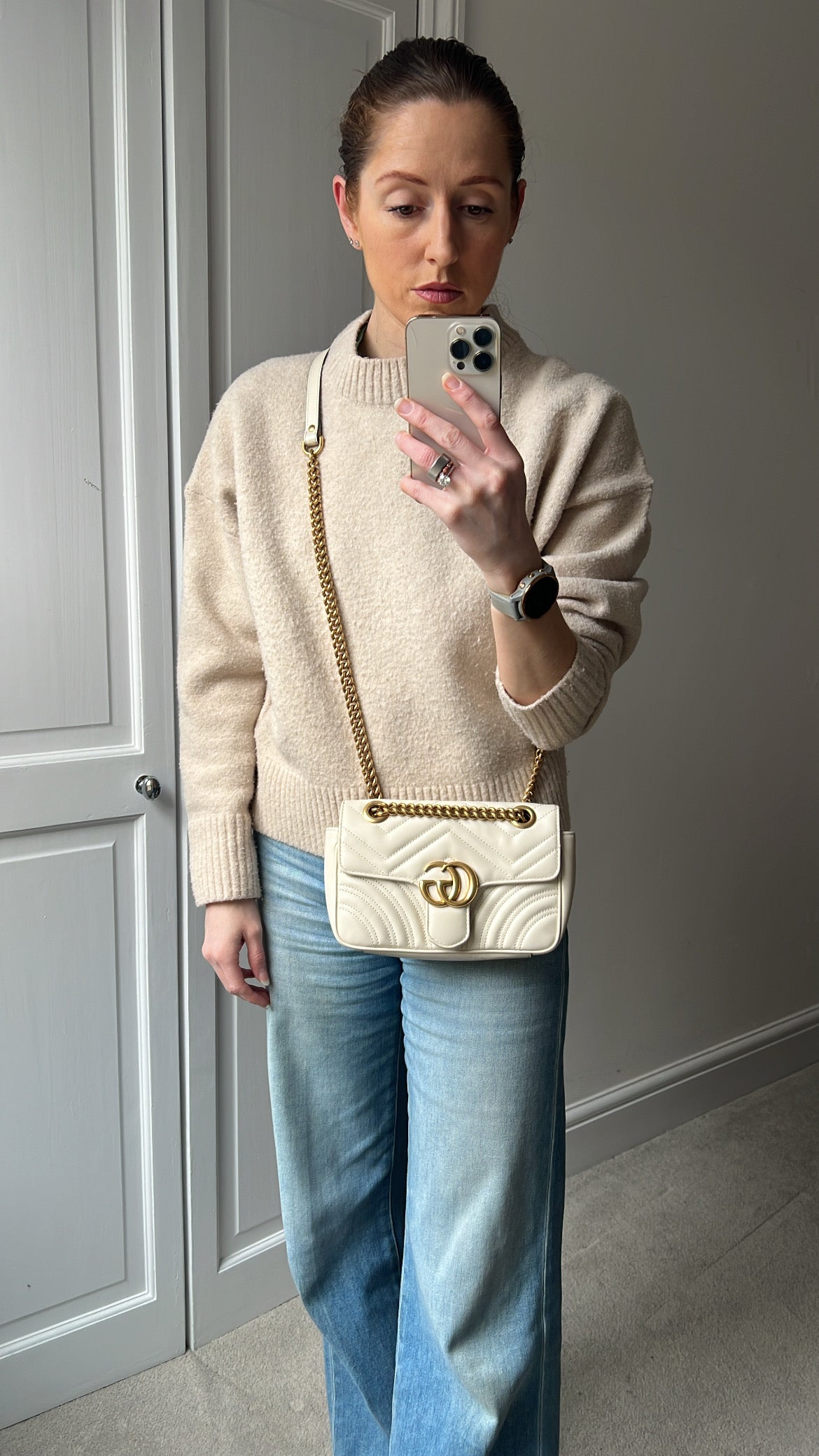 Gucci GG White Marmont Mini Shoulder Bag (RRP £1,890)