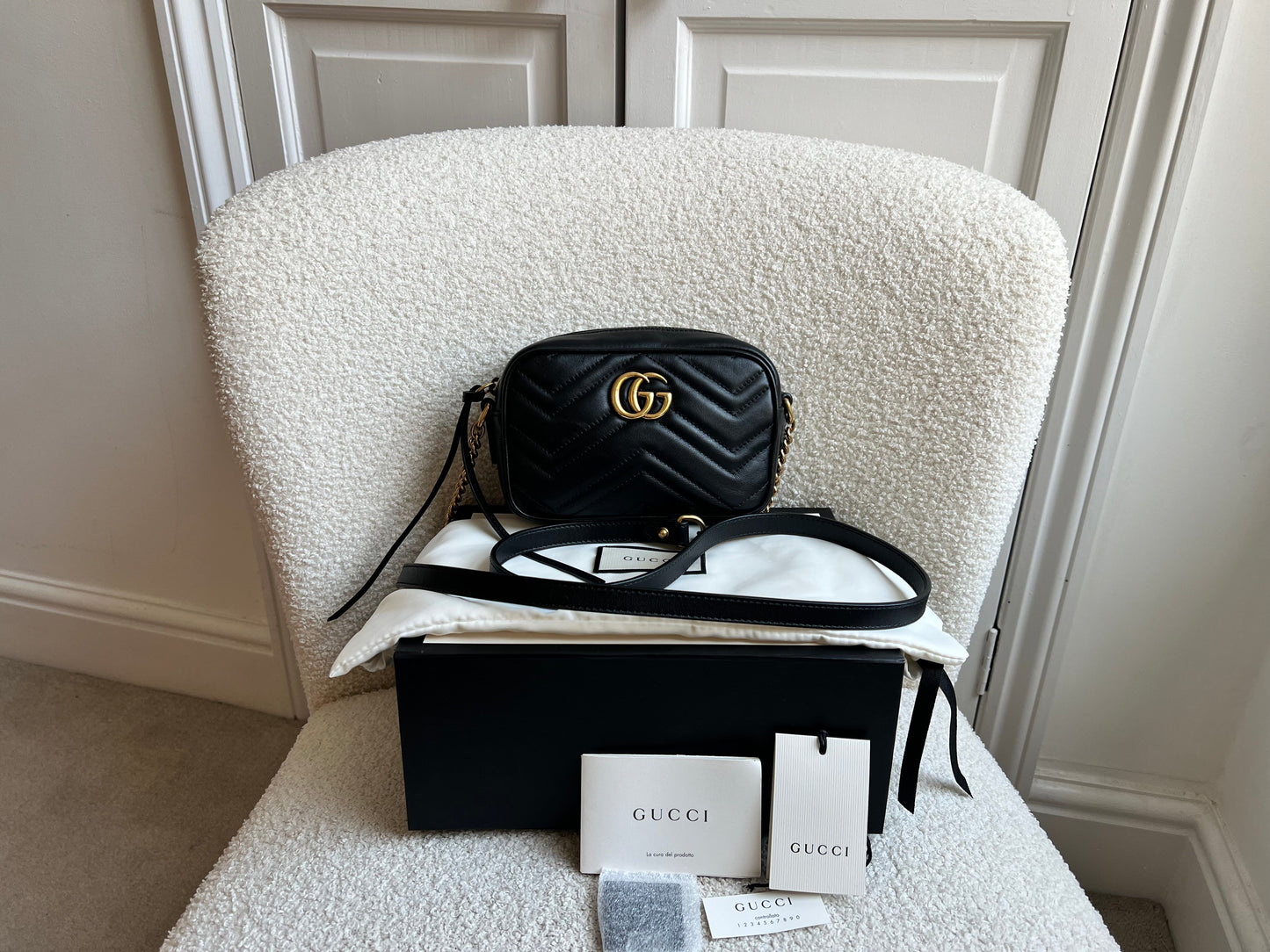 Gucci GG Black Marmont Mini Shoulder Bag (RRP £1,360)