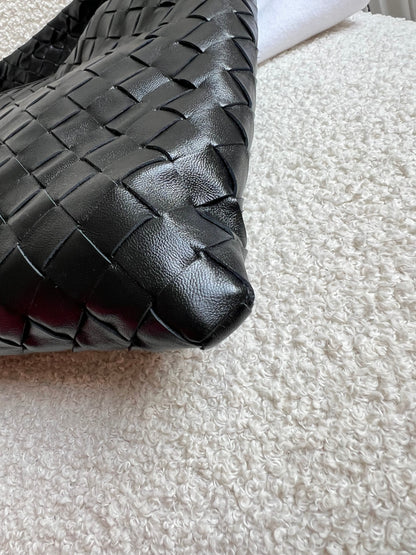 Bottega Veneta Black Small Hop Intraciatto (RRP £3370)