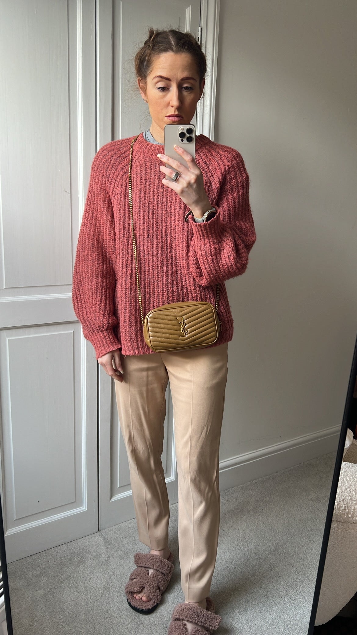 Yves Saint Laurent (YSL) Toffee Beige Mini Lou Camera Bag (RRP £1285)