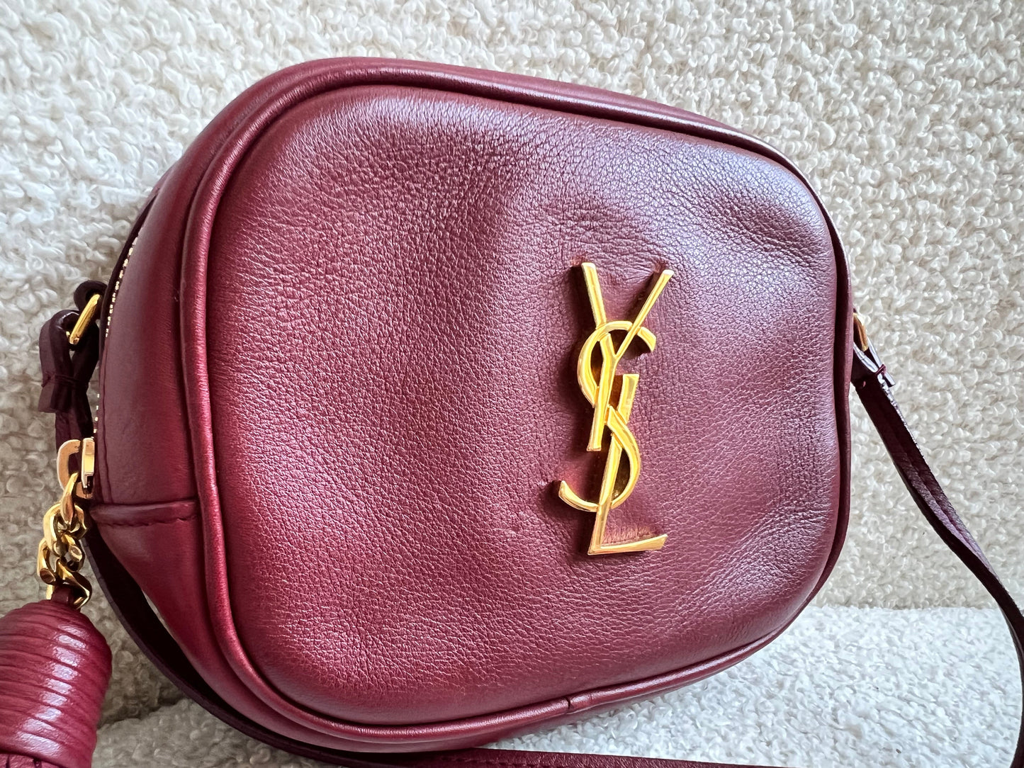 Yves Saint Laurent (YSL) Burgundy Blogger Camera Bag