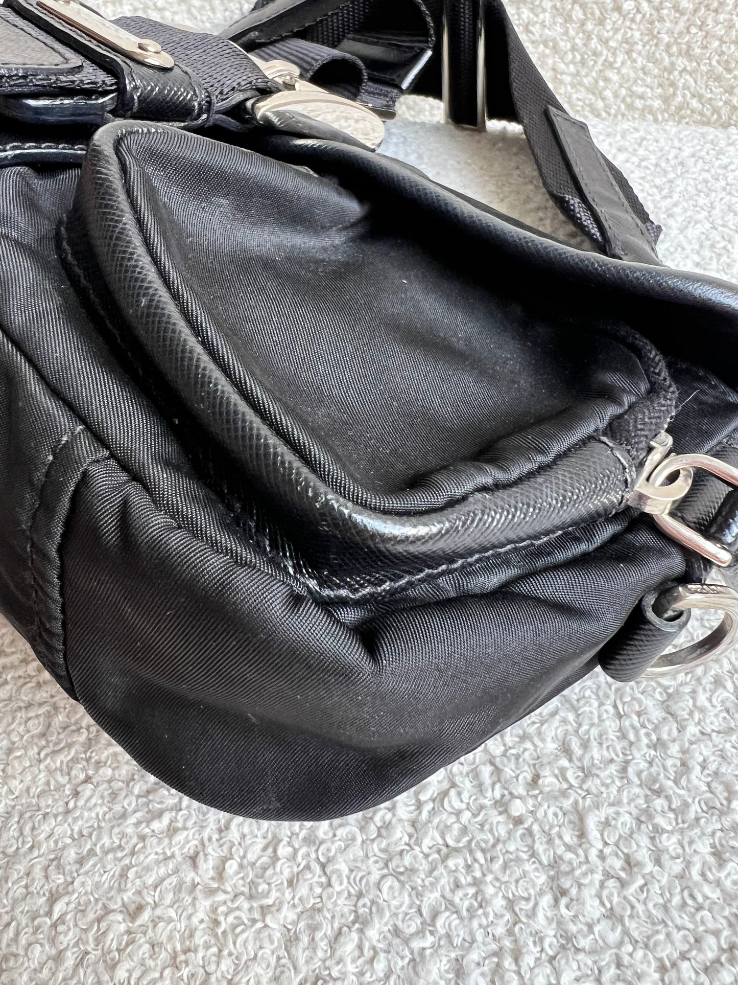 Prada Vintage Nylon Buckle Shoulder Bag