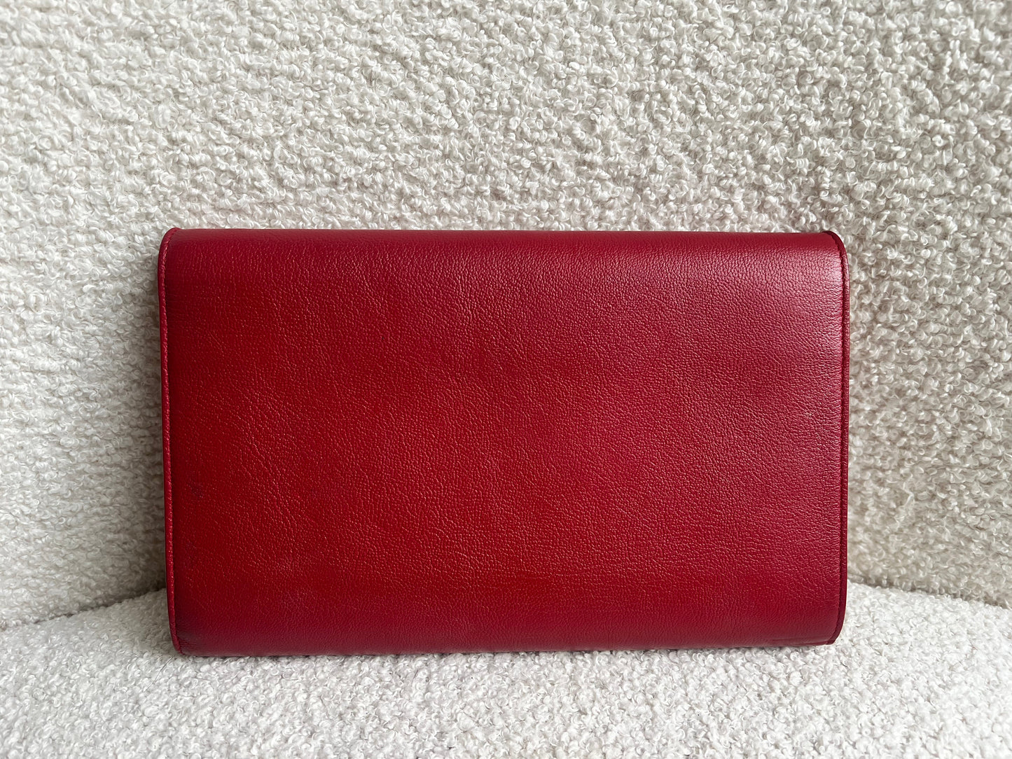 Yves Saint Laurent (YSL) Red Belle de Jour Chain Wallet Clutch