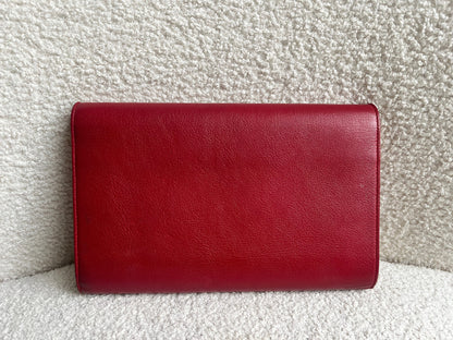 Yves Saint Laurent (YSL) Red Belle de Jour Chain Wallet Clutch