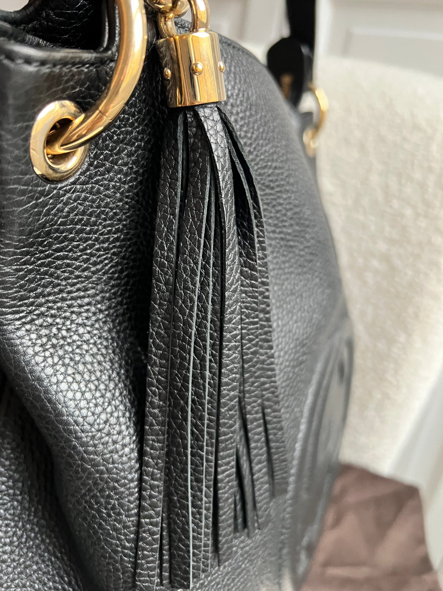 Gucci Soho Large Hobo in Black Pebbled Calfskin