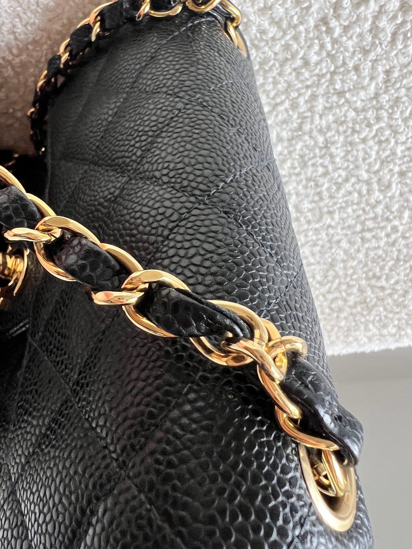 Chanel Square Mini Classic Flap in Black Caviar with gold hardware
