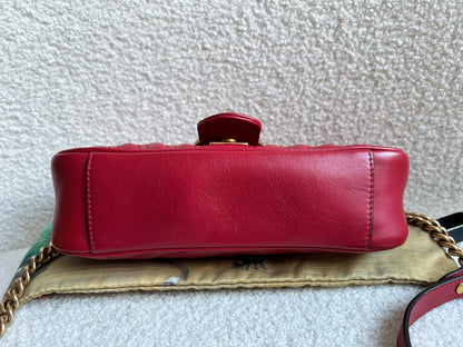 Gucci GG Hibiscus Red Marmont Mini Shoulder Bag (RRP £1,890)