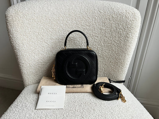 Gucci Black Small Top Handle Blondie Shoulder Bag (RRP £1870)
