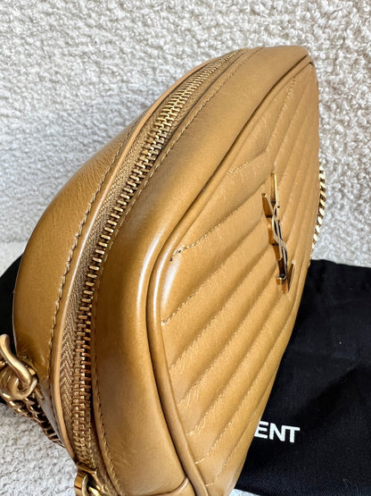 Yves Saint Laurent (YSL) Toffee Beige Mini Lou Camera Bag (RRP £1285)