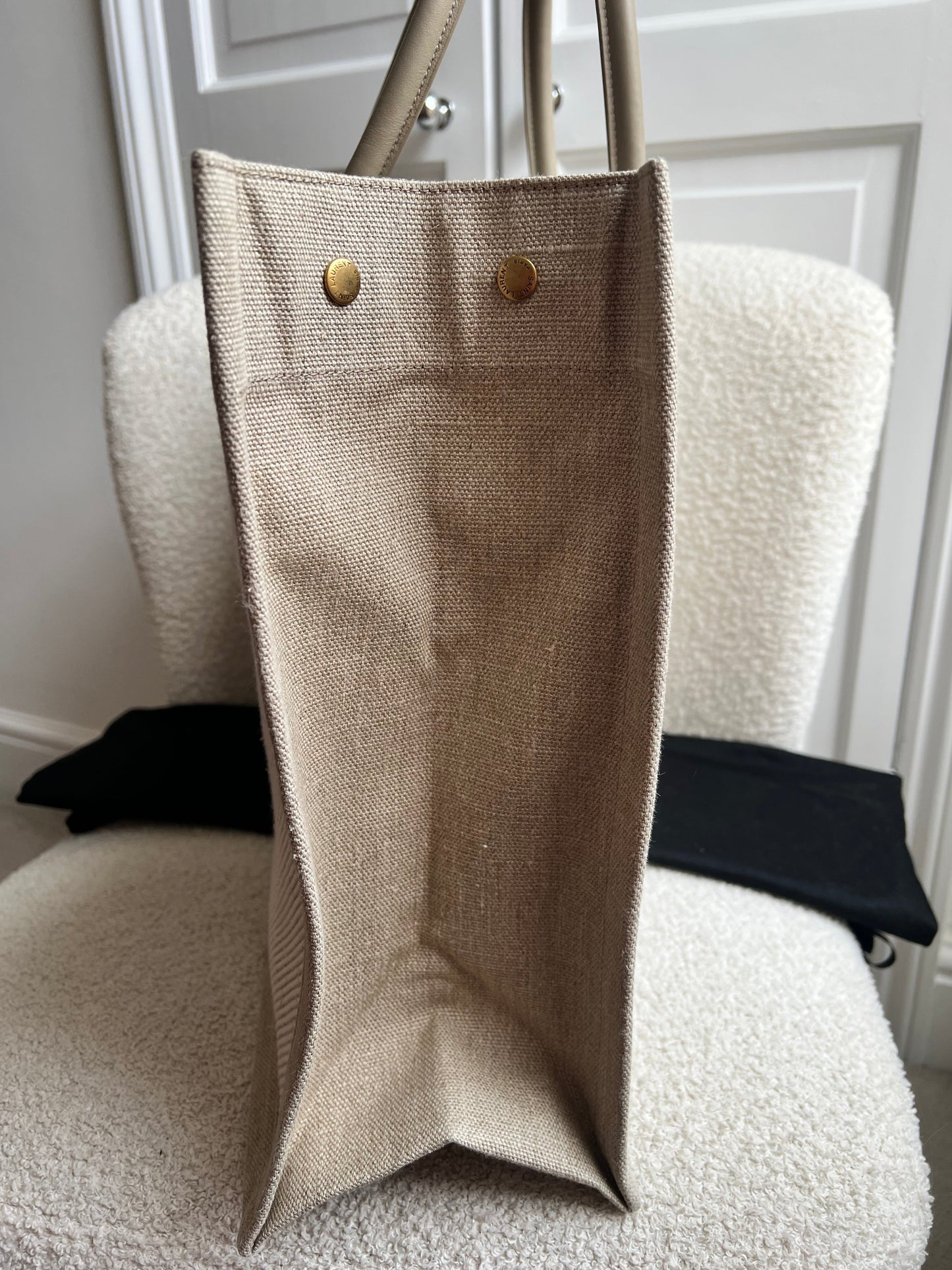 Yves Saint Laurent Large Rive Gauche in Canvas and Printed Leather (RRP £1440)