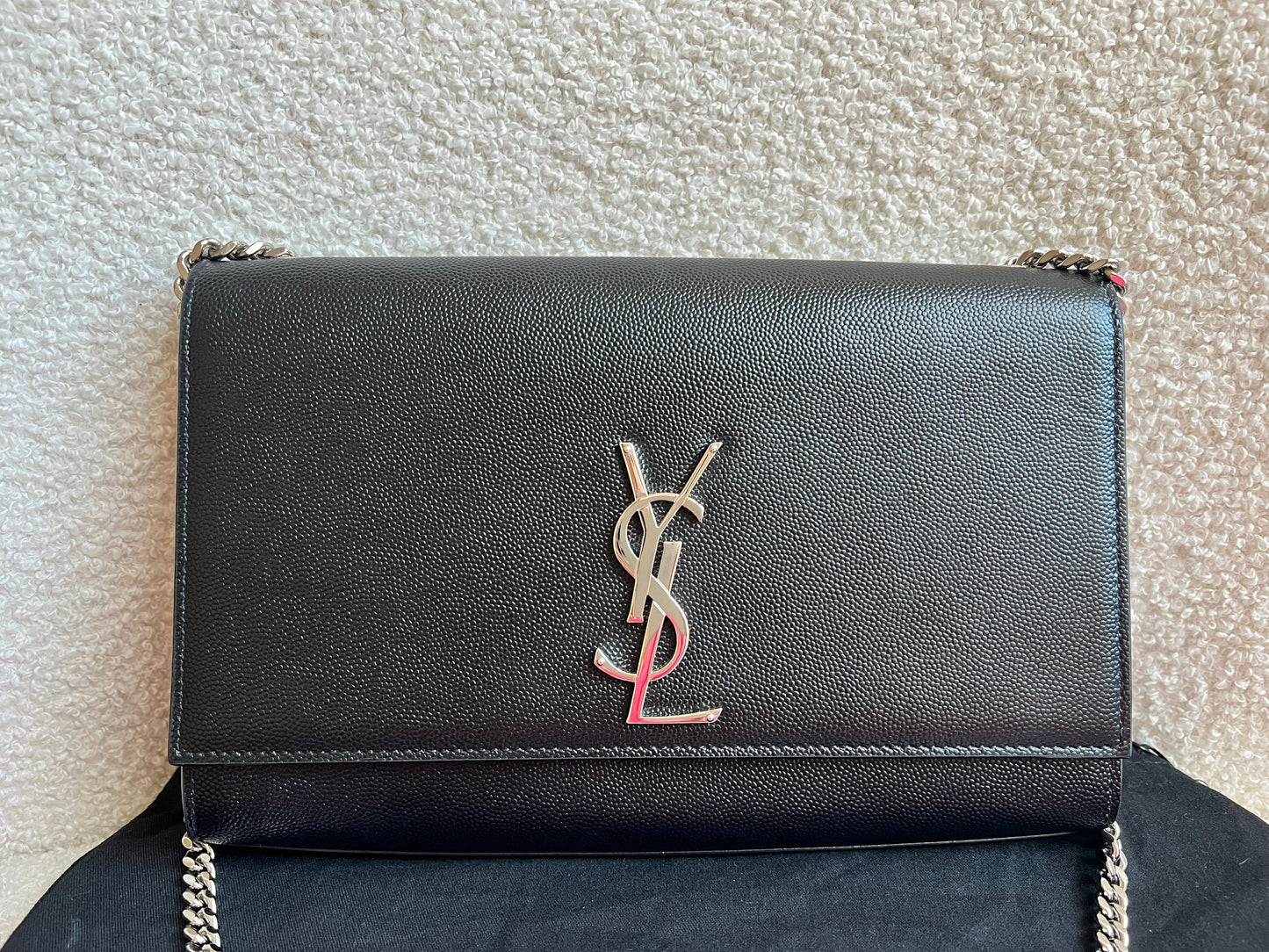 Yves Saint Laurent (YSL) Black Medium Kate with Silver Hardware (RRP £1730)