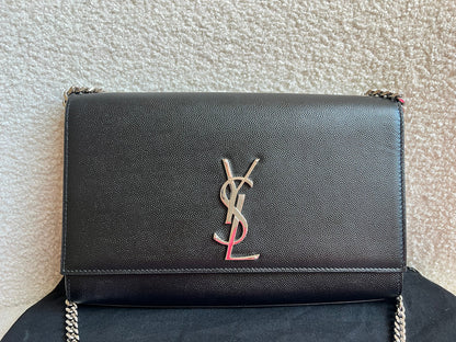 Yves Saint Laurent (YSL) Black Medium Kate with Silver Hardware (RRP £1730)
