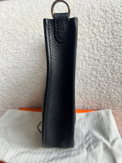 Hermes Evelyne TPM in Black Clemence Leather with Palladium Hardware