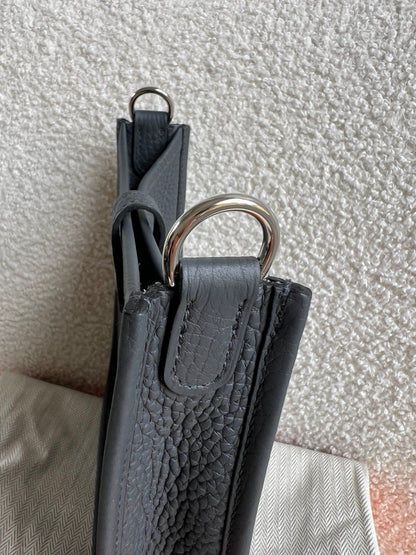Hermes Evelyne TPM in Grey Clemence Leather with Palladium Hardware