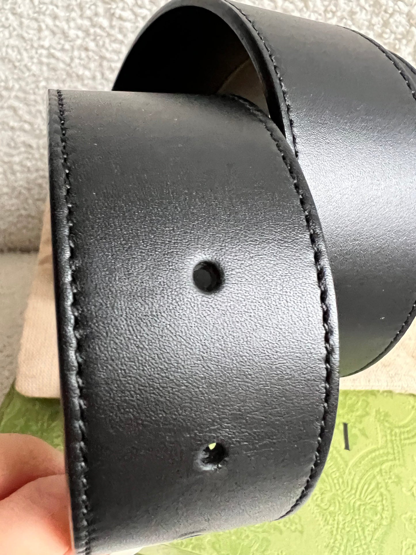Gucci GG Marmont Black Wide Leather Belt with Shiny Gold Buckle (RRP £410)