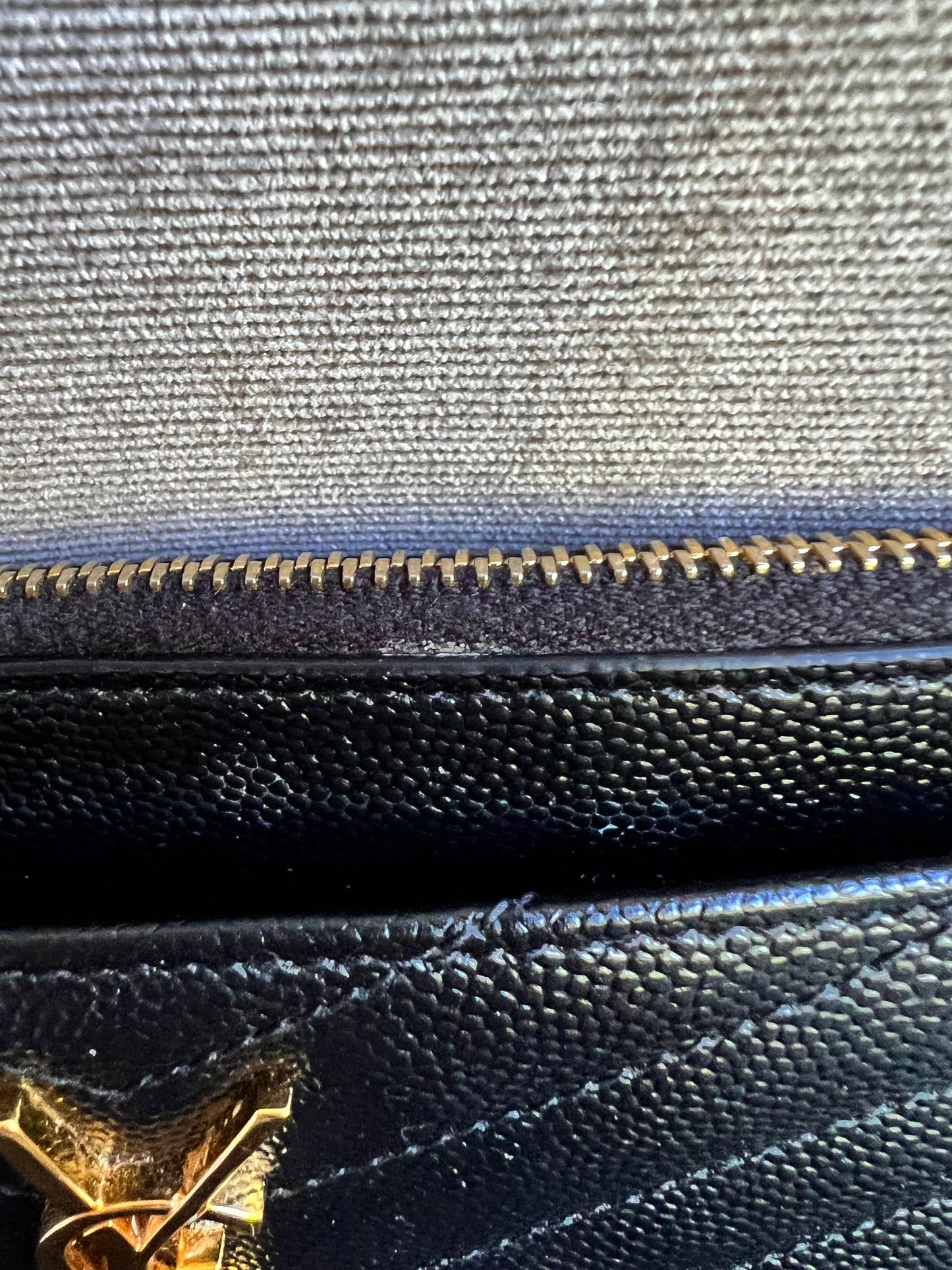 Yves Saint Laurent (YSL) Black Cassandra Zip Pouch (RRP £365)