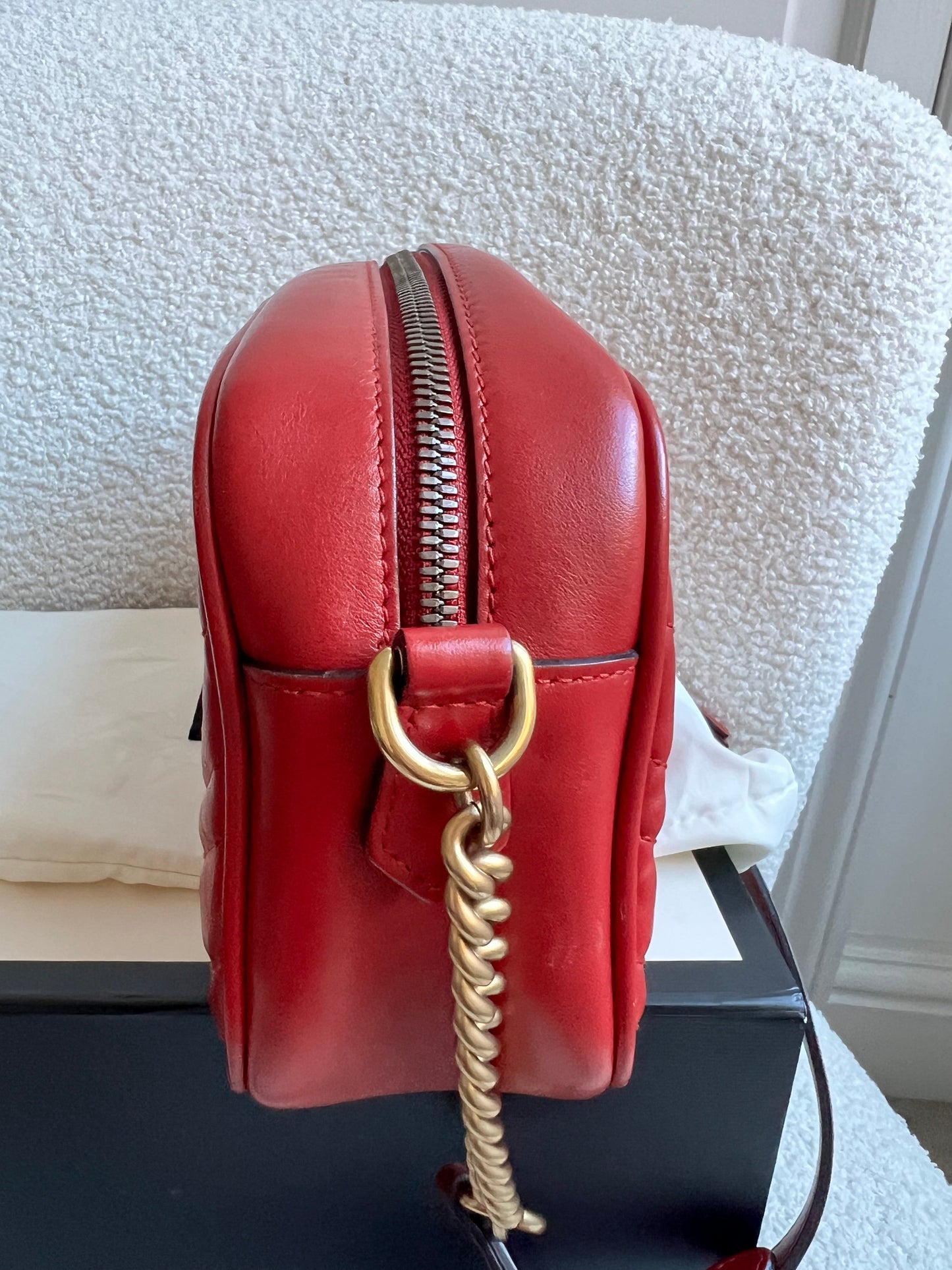 Gucci GG Red Marmont Small Shoulder Bag (RRP £1,440)