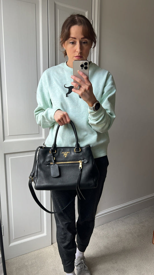Prada Black Vitello Daino Tote