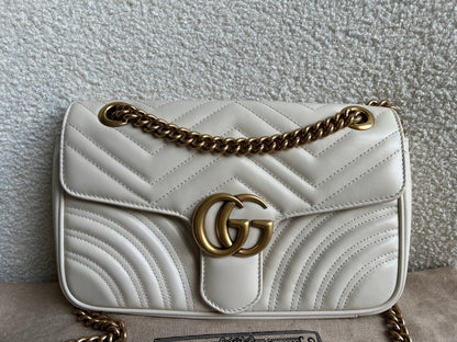Gucci GG White Marmont Small Shoulder Bag (RRP £1890)