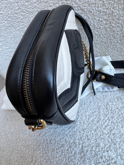 Gucci GG Black and White Marmont Mini Shoulder Bag (RRP £1,360)