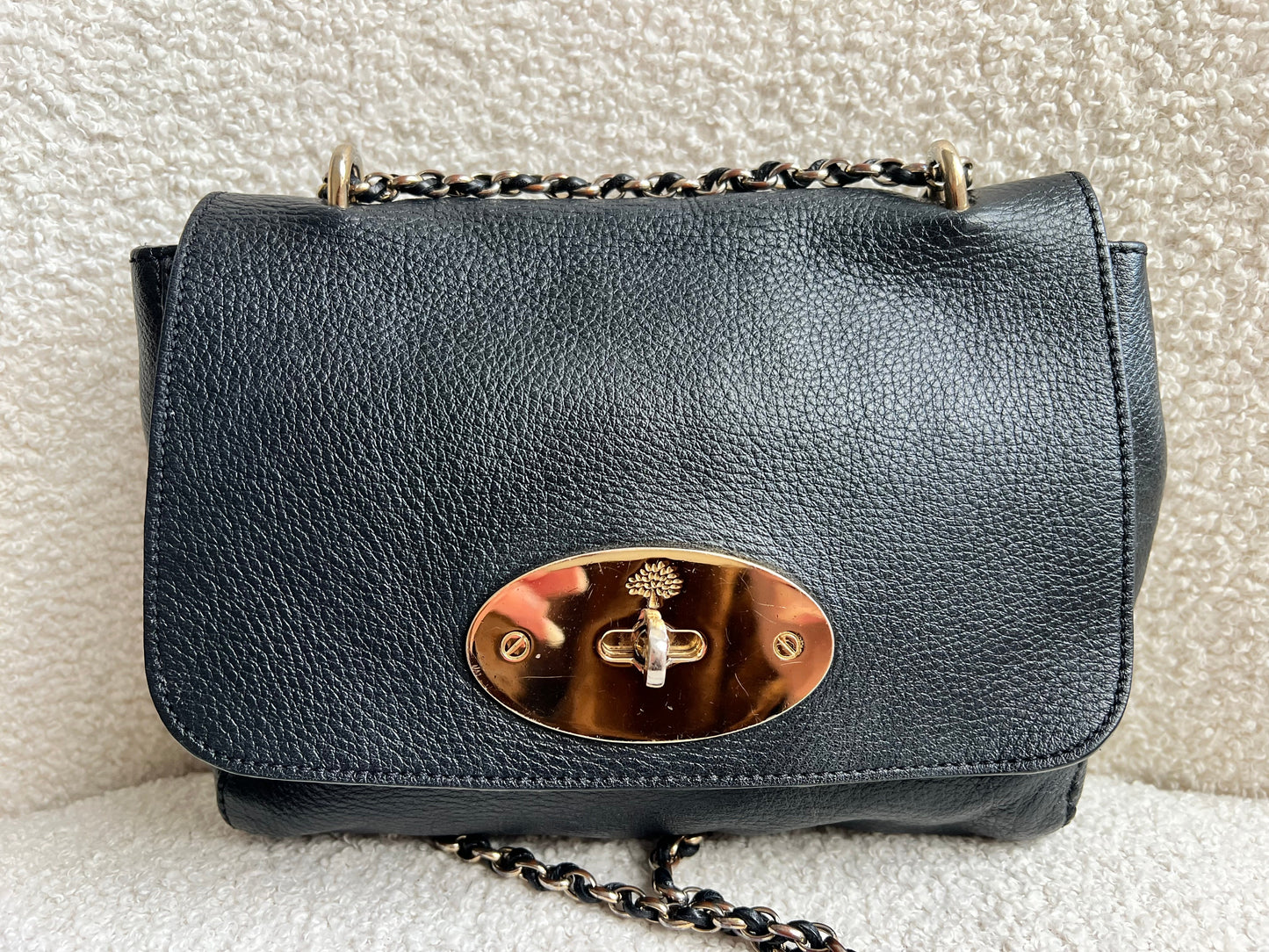 Mulberry Black Regular Lily with Gold Hardware