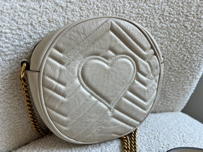 Gucci GG Round White Marmont Small Shoulder Bag (RRP £1,090)