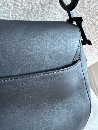 Christian Dior Black Ultra Matte Saddle Bag with Strap