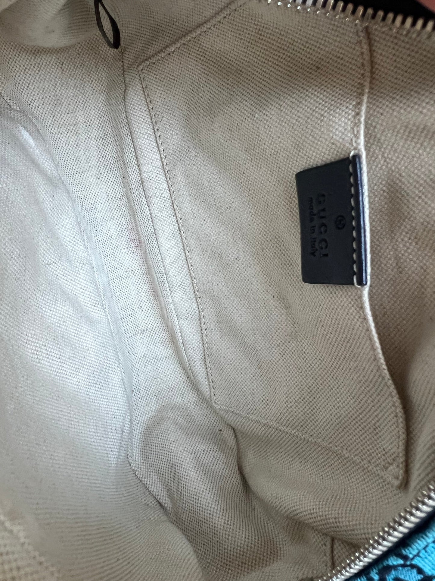 Gucci GG Marmont Blue Canvas Small Shoulder Bag (RRP £1050)