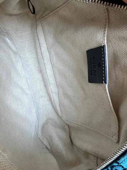 Gucci GG Marmont Blue Canvas Small Shoulder Bag (RRP £1050)