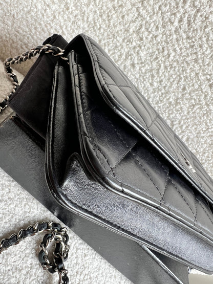 Chanel Wallet on Chain in Black Lambskin Silver Hardware (RRP £2,930)