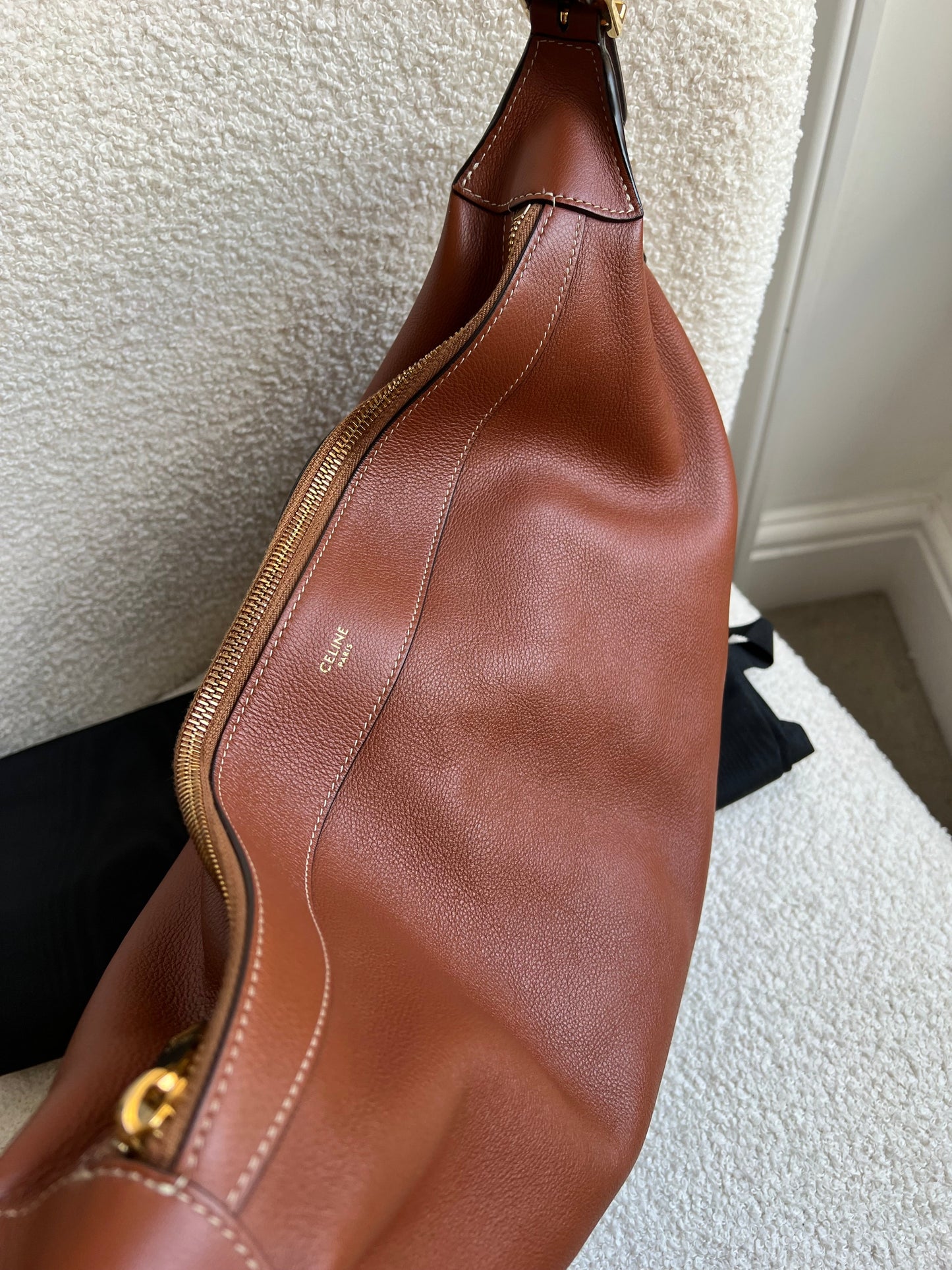Celine Large Romy Bag in Tan Calfskin (RRP £2350)