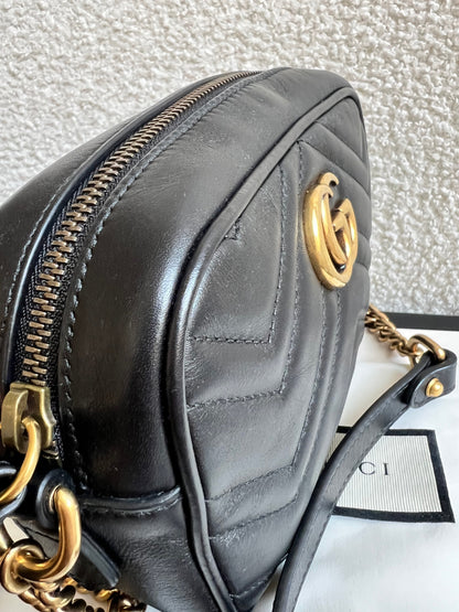 Gucci GG Black Marmont Mini Shoulder Bag (RRP £1,360)