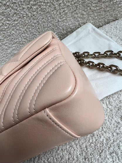 Gucci GG Pink Beige Marmont Mini Shoulder Bag (RRP £1,890)