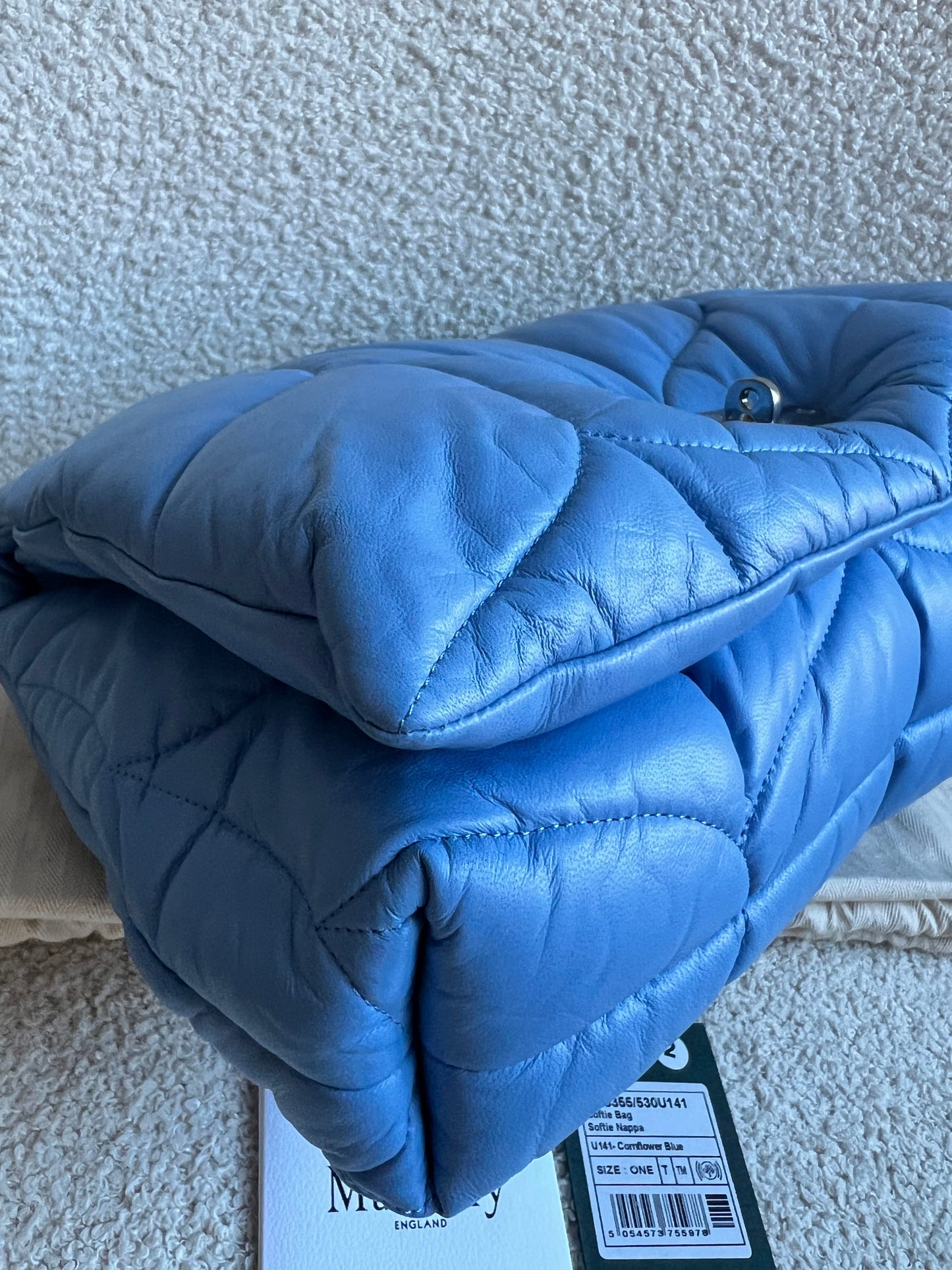 Mulberry Cornflower Blue Softie in Pillow Effect Nappa Leather (RRP £1650)
