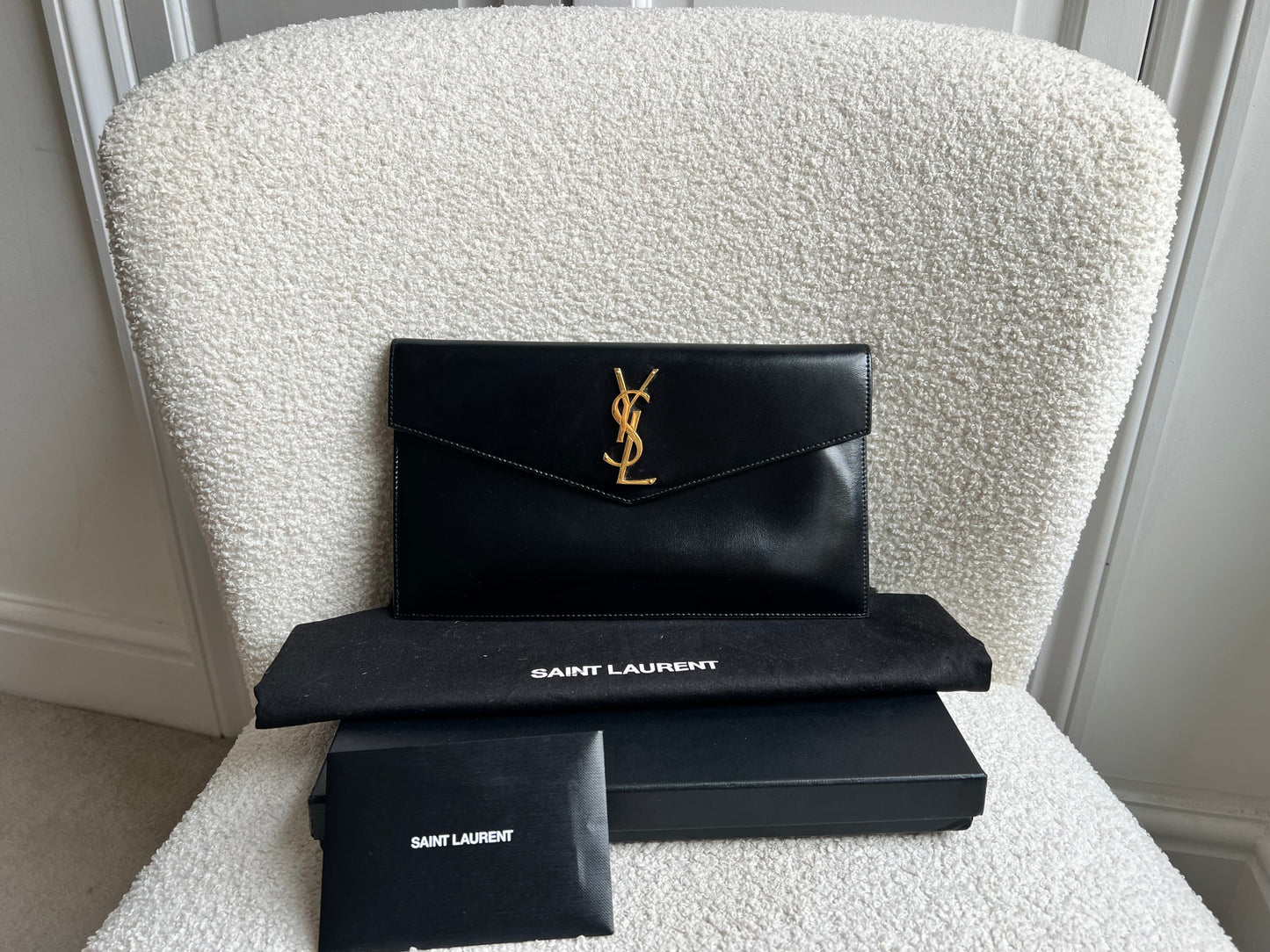 Yves Saint Laurent (YSL) Black Uptown Pouch Clutch (RRP £580)