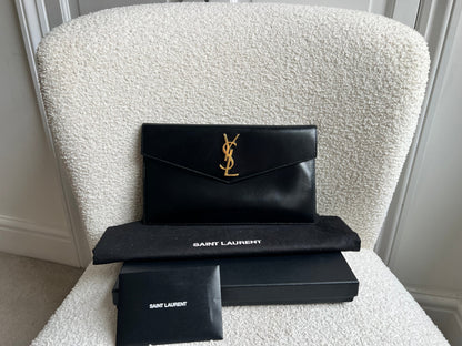 Yves Saint Laurent (YSL) Black Uptown Pouch Clutch (RRP £580)