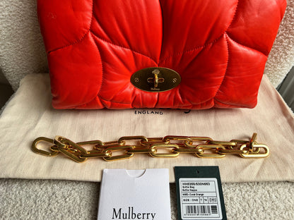 Mulberry Coral Orange Softie in Pillow Effect Nappa Leather (RRP £1650)