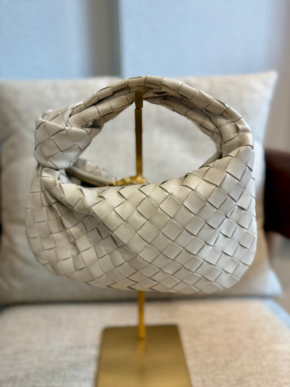 Mini Jodie White Intrecciato Nappa Leather