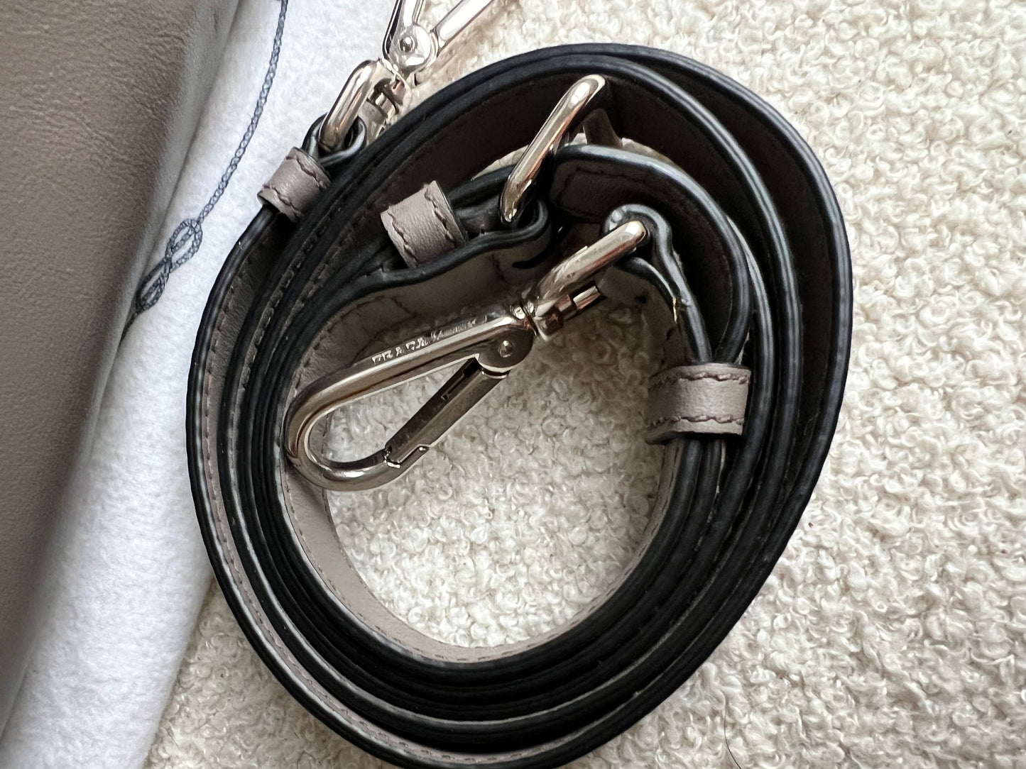 Prada Grey Double Zip Two Way Tote in Grey Soft Calf