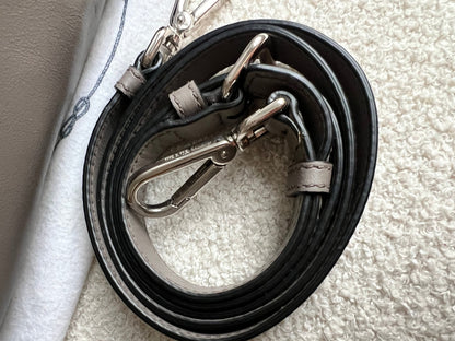 Prada Grey Double Zip Two Way Tote in Grey Soft Calf