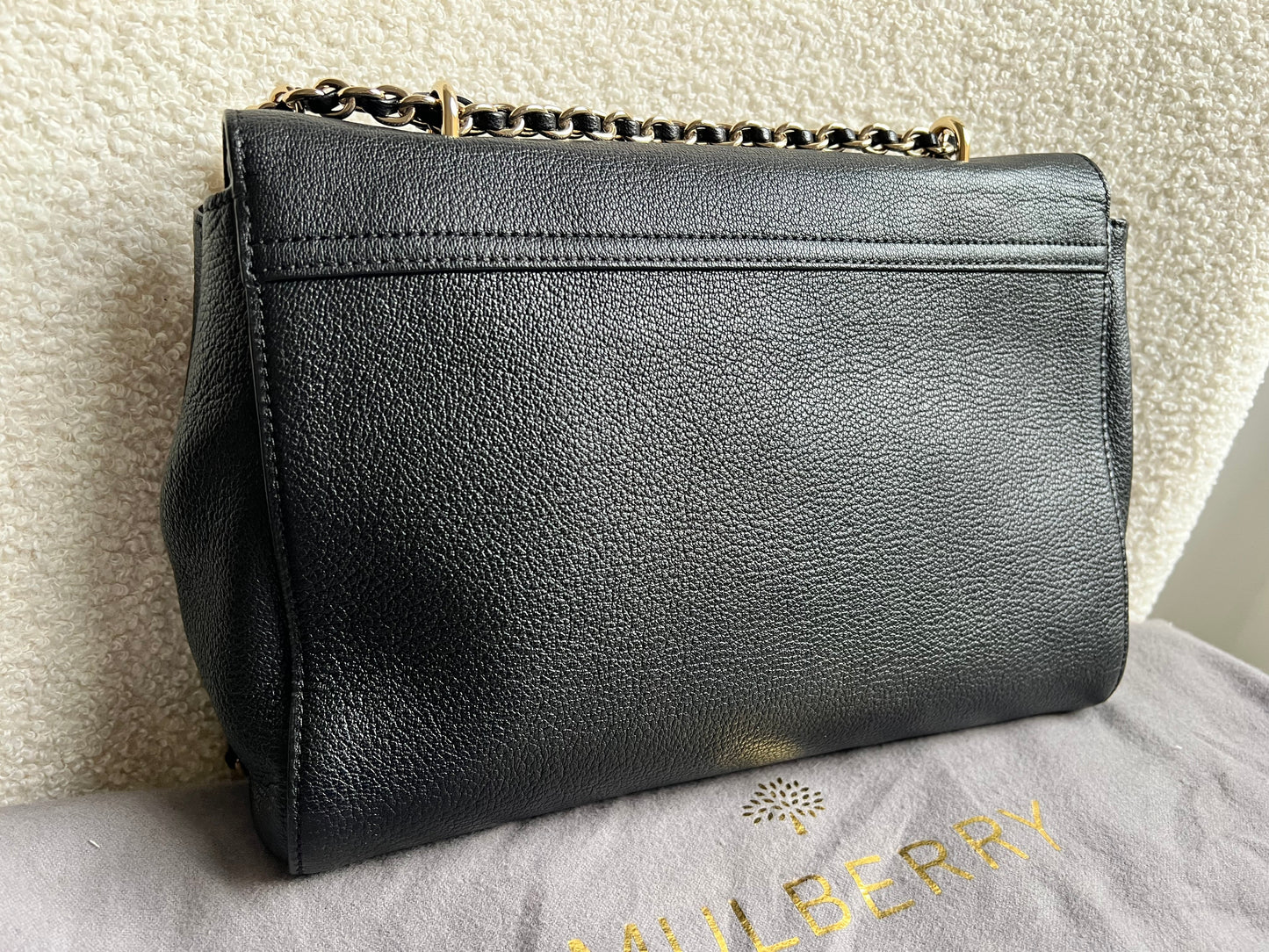Mulberry Black Medium Lily with Gold Hardware (RRP £1195)