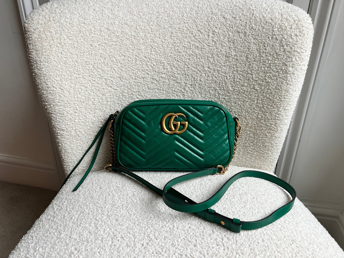 Gucci GG Green Marmont Small Shoulder Bag (RRP £1440)