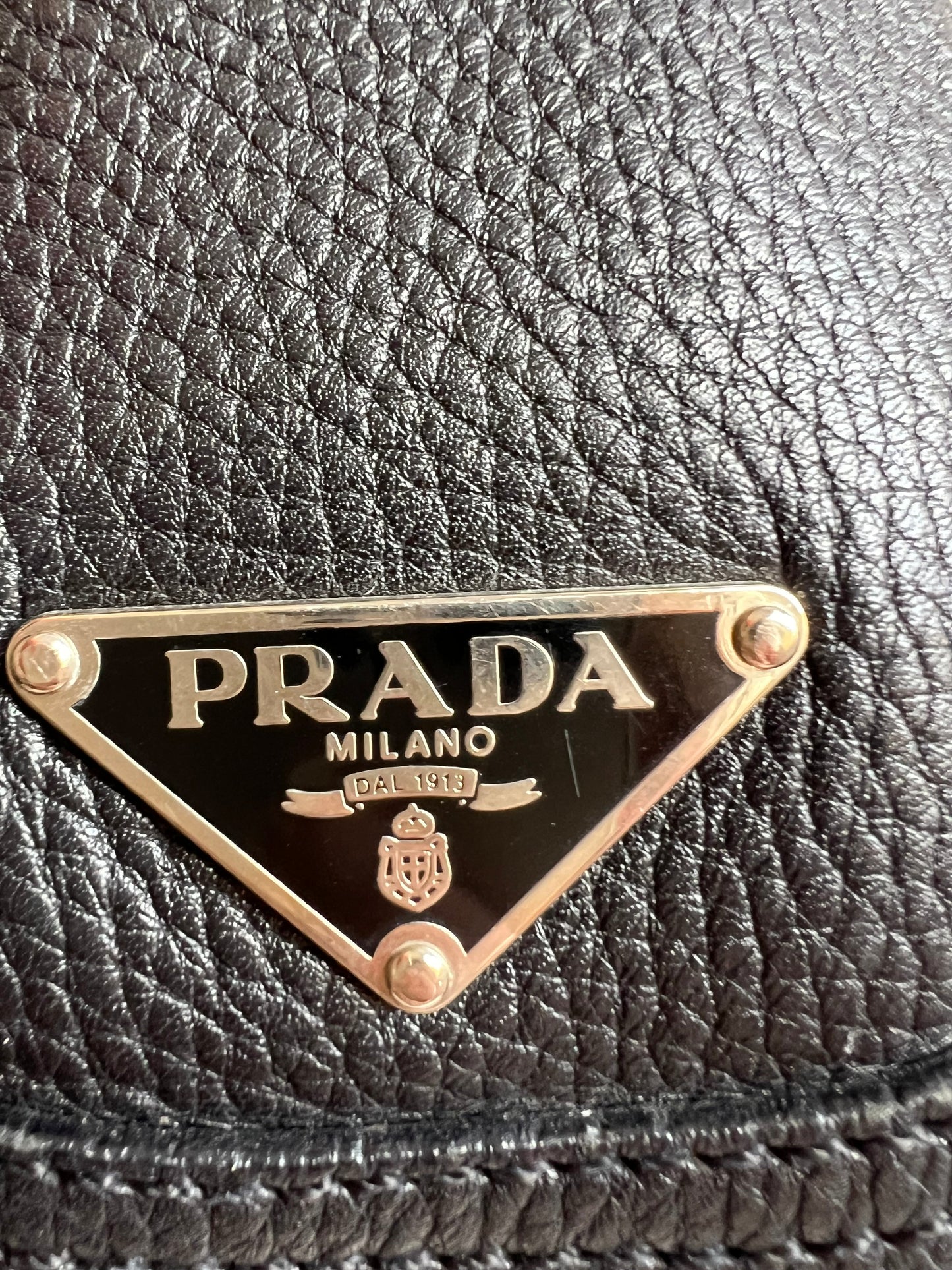 Prada Belted Zip Shoulder Bag Vitello Daino