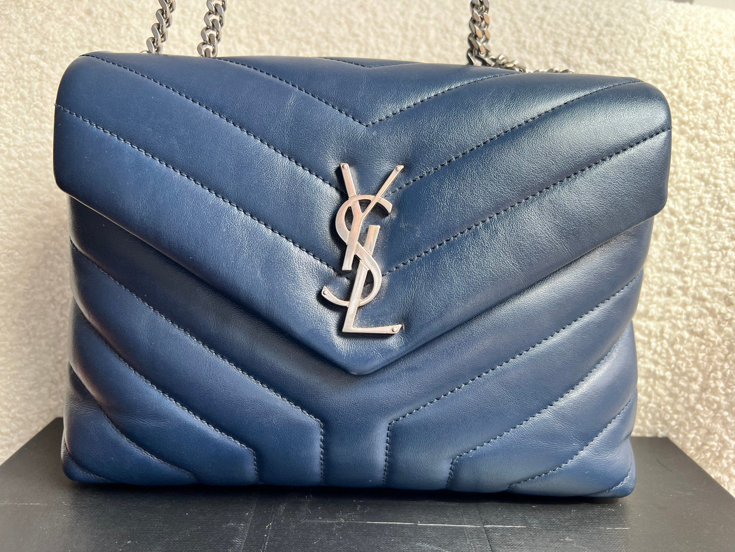 Yves Saint Laurent (YSL) Navy Blue Small LouLou (RRP £1,900)