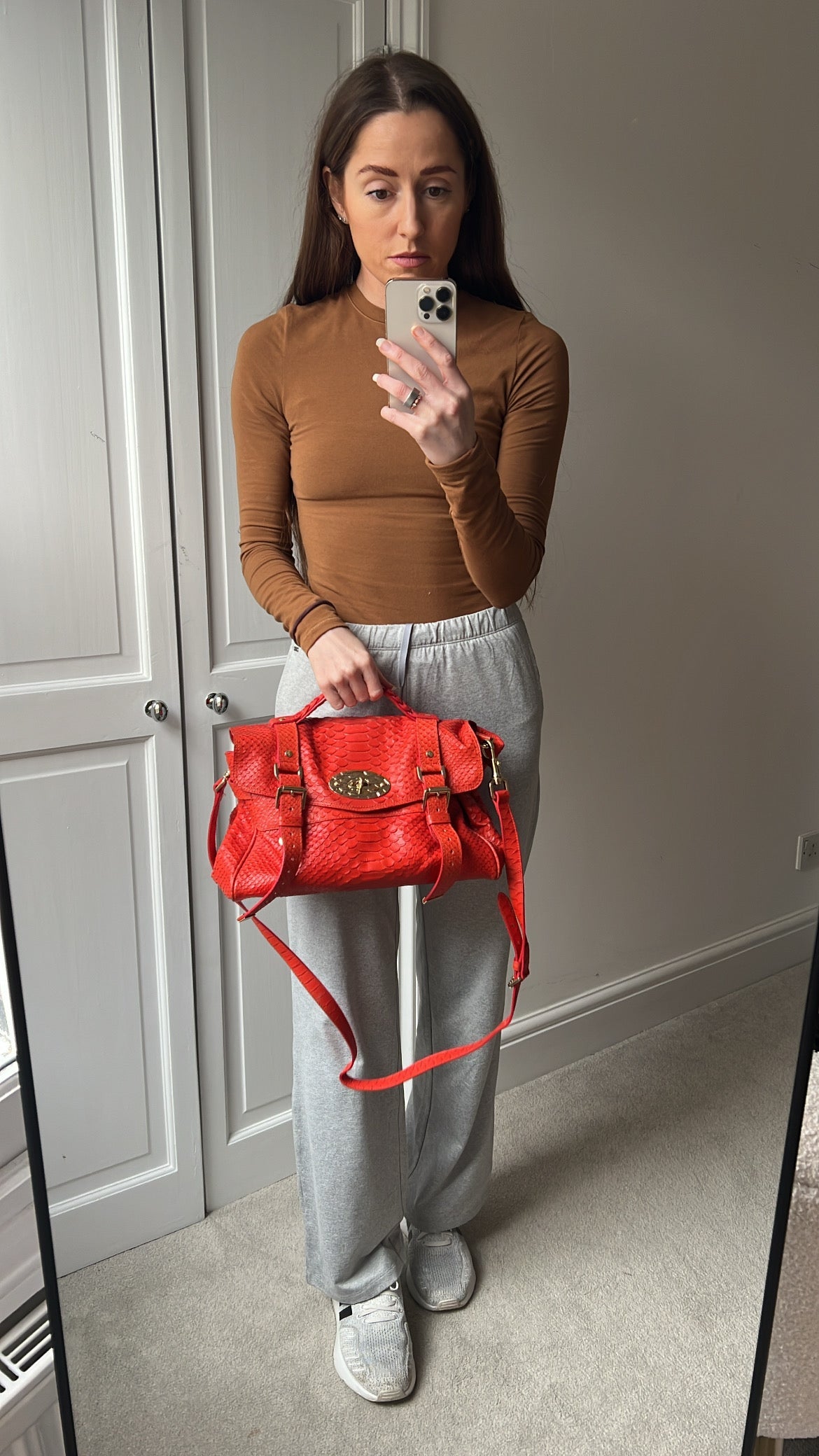Mulberry Flame Red Silky Snake Print Regular Alexa (RRP £1100)